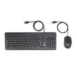 HP 150 Wired Mouse and Keyboard clavier Souris incluse USB AZERTY Belge Noir