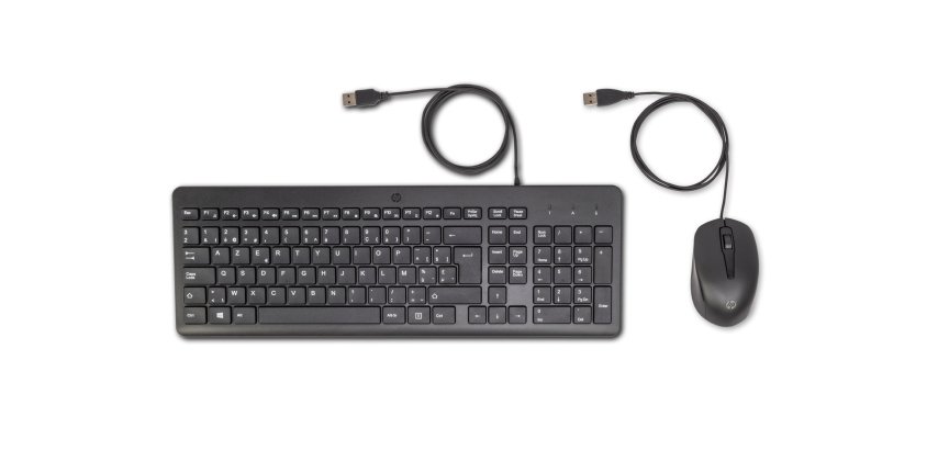 HP 150 Kabelgebundene Maus und Tastatur Tastatur Maus inbegriffen USB AZERTY Belgisch Schwarz
