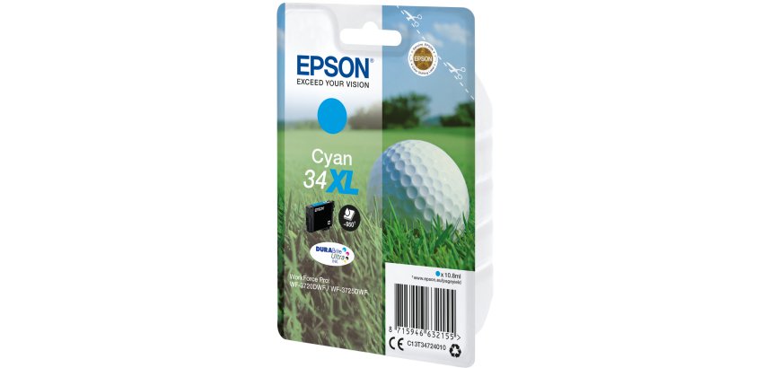 Epson Golf ball 34XL DURABrite Ultra Single Cyan Ink