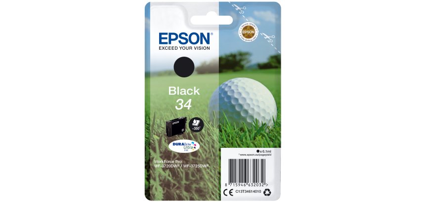 Epson Golf ball Singlepack Black 34 DURABrite Ultra Ink