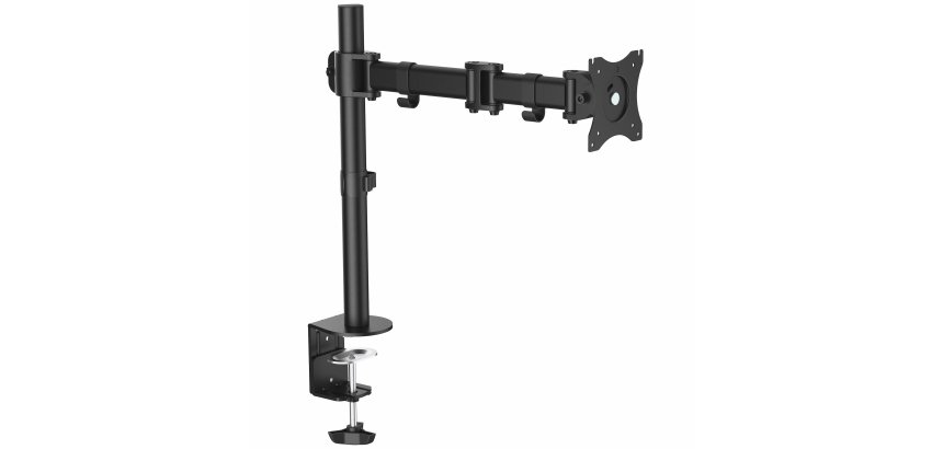 StarTech.com Soporte VESA de Sobremesa para 1 Monitor - Base para Pantallas VESA de hasta 34" con Mástil Articulado - Altura Ajustable - de Montaje mediante Abrazadera/ Ojal - Negro