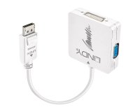 Lindy 41028 adaptador de cable de vídeo DisplayPort DVI-D + VGA (D-Sub) + HDMI Negro