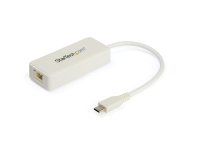 StarTech.com Adaptateur USB-C vers Gigabit Ethernet avec port USB-A - Adaptateur Réseau Blanc 1Gbps NIC USB 3.0/3.1 Type C - 1GbE USB-C RJ45/LAN TB3 Compatible Win, Mac, Chromebook