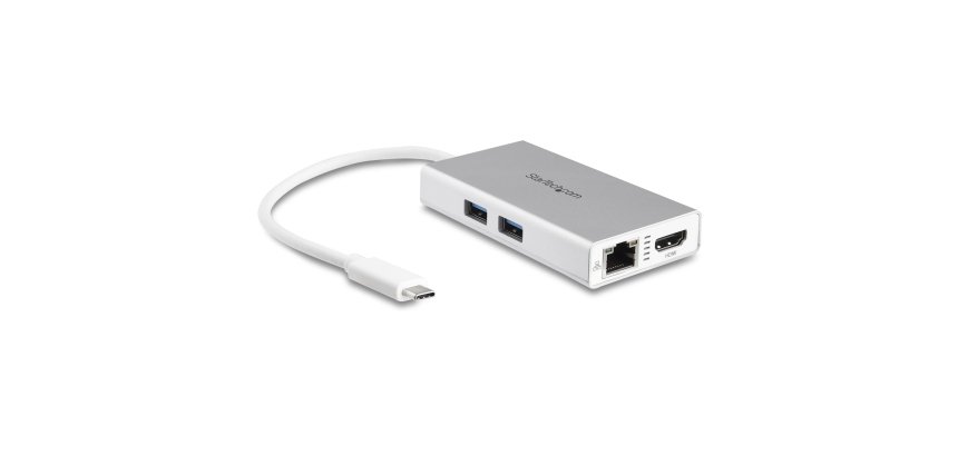 Adaptador USB-C Multifunción para Ordenadores Portátiles - con Entrega de Potencia - 4K HDMI - USB 3.0 - Blanco
