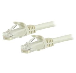 StarTech.com 1.5m CAT6 Ethernet Cable - White CAT 6 Gigabit Ethernet Wire -650MHz 100W PoE RJ45 UTP Network/Patch Cord Snagless w/Strain Relief Fluke Tested/Wiring is UL Certified/TIA