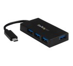 StarTech.com Concentrateur USB-C 4 Ports USB-A (USB 3.0 SuperSpeed 5Gbps) - Concentrateur de Charge Portable USB-C vers USB-A BC 1.2 avec Adaptateur Secteur