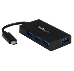 StarTech.com 4 Port USB C Hub - USB Typ-C Hub mit 4x USB-A Ports (USB 3.0/3.1 Gen 1 SuperSpeed 5Gbit/s) - USB Busbetrieben oder Netzteilversorgung(inkl.) - Reise USB-C auf USB-A BC 1.2 Hub
