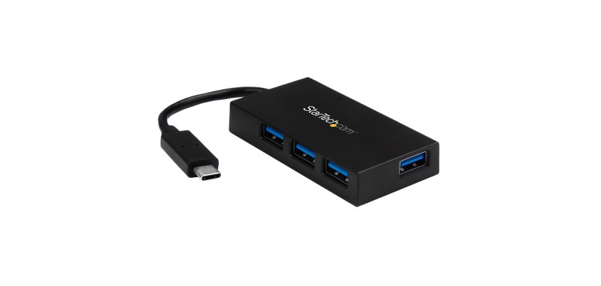 StarTech.com Concentrateur USB-C 4 Ports USB-A (USB 3.0 SuperSpeed 5Gbps) - Concentrateur de Charge Portable USB-C vers USB-A BC 1.2 avec Adaptateur Secteur