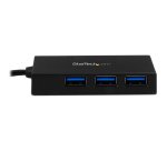 StarTech.com Concentrateur USB-C 4 Ports USB-A (USB 3.0 SuperSpeed 5Gbps) - Concentrateur de Charge Portable USB-C vers USB-A BC 1.2 avec Adaptateur Secteur