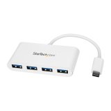 StarTech.com 4 Port USB-C Hub met 4x USB-A Ports (USB 3.0 SuperSpeed) - USB Bus Powered - USB-C nar USB-A Laptop Adapter Hub - USB 3.2 Gen 1 (5Gbps) Type-C Hub - Wit