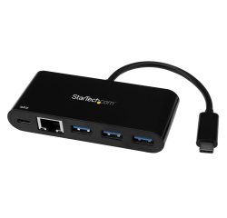 StarTech.com 3 Port USB-C Hub mit Gigabit Ethernet und 60 W Stromversorgung Passthrough Laptop Aufladung - USB-C auf 3x USB-A (USB 3.0 SuperSpeed 5 Gbit/s) - USB 3.1/3.2 Gen 1 Typ-C Adapter Hub