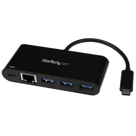 Hub Concentrador USB 3.0 USB-C de 3 Puertos con Ethernet 