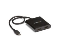 StarTech.com Adattatore USB-C a doppio HDMI, MST Hub USB Tipo C multi monitor, splitter HDMI 4K 30Hz per laptop USB type C, HDR, cavo integrato extra-lungo da 30cm - Solo Windows