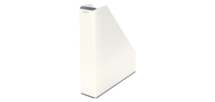 Porte-revues Dual Blanc Gris métallisé - Dimensions : H31,8 x P27,2 cm. Dos 7,3 cm