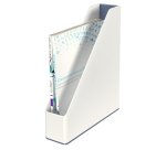 Porte-revues Dual Blanc Gris métallisé - Dimensions : H31,8 x P27,2 cm. Dos 7,3 cm
