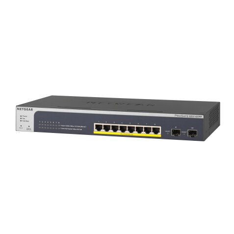 NETGEAR GS510TPP Géré L2/L3/L4 Gigabit Ethernet (10/100/1000) Connexion Ethernet, supportant l'alimentation via ce port (PoE) Noir