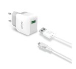 Celly TCUSBMICRO cargador de dispositivo móvil Smartphone, Tableta Blanco Corriente alterna Interior