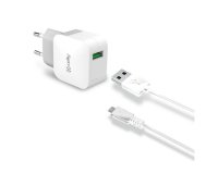 Celly TCUSBMICRO cargador de dispositivo móvil Smartphone, Tableta Blanco Corriente alterna Interior