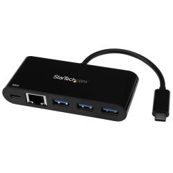 StarTech.com Adaptador Multipuertos USB-C de Red Ethernet con Hub de 3 Puertos USB 3.0 y Entrega de Potencia