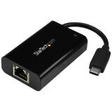 StarTech.com Adaptateur/Convertisseur USB C vers Gigabit Ethernet avec PD 2.0 - 1Gbps USB 3.1 Type C vers RJ45 LAN avec Alimentation - TB3 Compatible/ MacBook Pro Chromebook