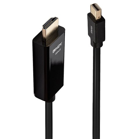 Lindy 36926 adaptador de cable de vídeo 1 m HDMI tipo A (Estándar) Mini DisplayPort Negro