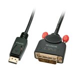 Lindy 41489 adaptador de cable de vídeo 0,5 m DisplayPort DVI-D Negro