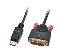 Lindy 41489 adaptador de cable de vídeo 0,5 m DisplayPort DVI-D Negro