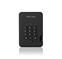 iStorage diskAshur2 256-bit 1TB USB 3.2 secure encrypted hard drive - Black IS-DA2-256-1000-B