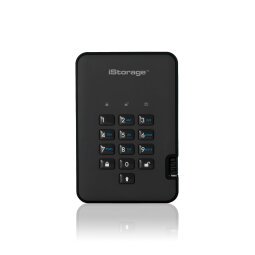 iStorage diskAshur2 256-bit 3TB USB 3.2 secure encrypted hard drive - Black IS-DA2-256-3000-B