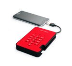 iStorage diskAshur2 256-bit 512GB USB 3.2 secure encrypted solid-state drive - Red IS-DA2-256-SSD-512-R