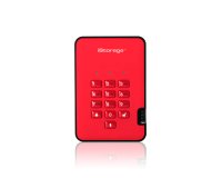 iStorage diskAshur2 256-bit 512GB USB 3.2 secure encrypted solid-state drive - Red IS-DA2-256-SSD-512-R