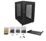 StarTech.com 4-Post 18U Server Rack Cabinet, Lockable 19" Data Rack Cabinet for Computer / AV / IT Equipment, Office / Home Network Rack with Casters & Adjustable Mounting Rails