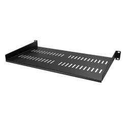 StarTech.com Étagère Rack Serveur 1U - Plateau Cantilever Universel Ventilé pour Armoire d'Équipement Réseau 19" - Acier Résistant - Poids Max 20kg - Étagère de 25cm de Profondeur, Noir