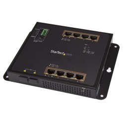 StarTech.com Switch Industriel POE+ Gigabit Ethernet 8 ports - 2 connexions MSA SFP - 30W - Switch Gbe Haute Puissance L2 adminstrable renforcé - Fixation murale Rail DIN IP-30/ -40C° à 75C°
