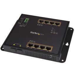 StarTech.com Switch Industriel POE+ Gigabit Ethernet 8 ports - 2 connexions MSA SFP - 30W - Switch Gbe Haute Puissance L2 adminstrable renforcé - Fixation murale Rail DIN IP-30/ -40C° à 75C°