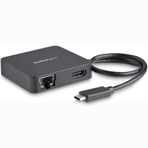 StarTech.com USB C Multiport Adapter, USB-C Travel Dock met 4K HDMI Video, Gigabit Ethernet, USB 3.0 Hub (1x USB-A 1x USB-C), USB Type-C Mini Laptop Docking Station, Thunderbolt 3 Compatibel