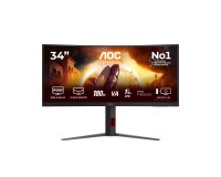AOC G4 CU34G4 écran plat de PC 86,4 cm (34") 3440 x 1440 pixels Wide Quad HD LED Noir, Rouge