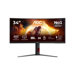 AOC G4 CU34G4 écran plat de PC 86,4 cm (34") 3440 x 1440 pixels Wide Quad HD LED Noir, Rouge