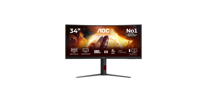 AOC G4 CU34G4 écran plat de PC 86,4 cm (34") 3440 x 1440 pixels Wide Quad HD LED Noir, Rouge