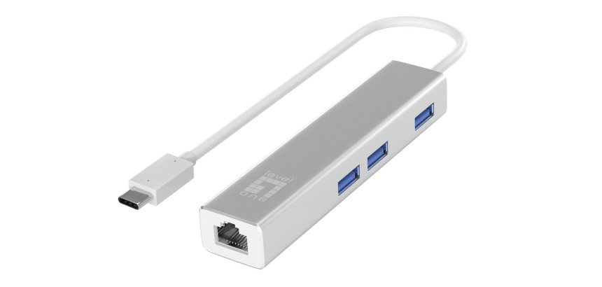 LevelOne Gigabit USB-C Network Adapter with USB Hub