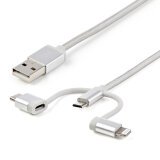 StarTech.com USB oplaadkabel USB naar Lightning / USB-C / Micro-B gevlochten 1 m