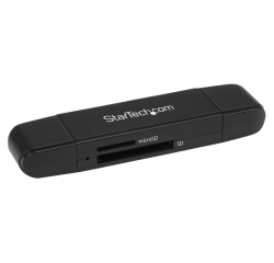 StarTech.com Lector Grabador USB 3.0 USB-C Tipo C y USB-A de Tarjetas de Memoria Flash SD Micro SD Alimentado por USB