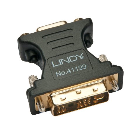 Cambiador de género para cable VGA DVI-I Negro, Oro Lindy 41199