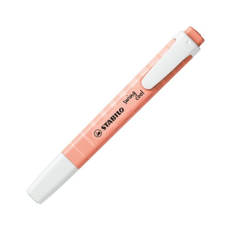 Surligneur stabilo swing cool pastel modèle de poche avec agrafe tracé 1/4mm coloris teint de pêche