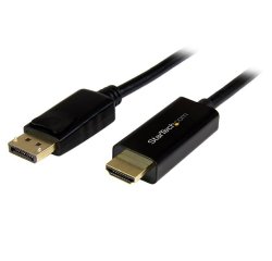 StarTech.com 3.3ft (1m) DisplayPort to HDMI Cable - 4K 30Hz - DisplayPort to HDMI Adapter Cable - DP 1.2 to HDMI Monitor Cable Converter - Latching DP Connector - Passive DP to HDMI Cord