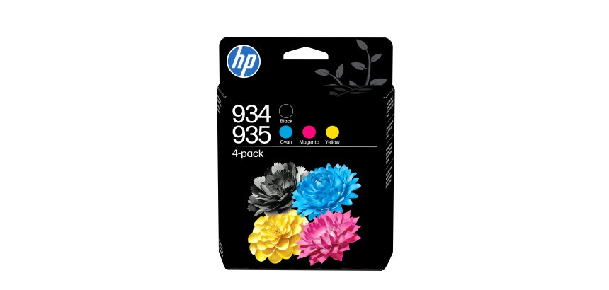 HP 934 Pack de 4 cartouches d'encre noire/ 935 Pack de 4 cartouches d'encre cyan/magenta/jaune authentiques