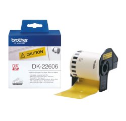 Brother - Nastro adesivo - in pellicola - Nero/Giallo -  62mm x 15,24mt - DK-22606