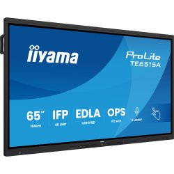iiyama TE6515A-B1AG Écran d'affichage dynamique Écran plat interactif 163,8 cm (64.5") Wifi 550 cd/m² 4K Ultra HD Noir Écran tactile Intégré dans le processeur Android