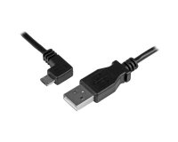 StarTech.com Cable de 0,5m Micro USB Acodado a la Izquierda para Carga y Sincronización de Smartphones o Tablets