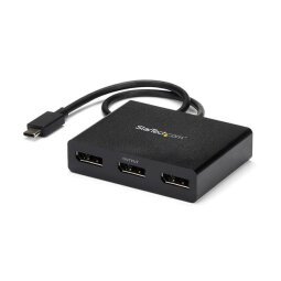 StarTech.com Adaptateur Multi-Moniteur USB-C 3 ports, Hub USB Type-C vers 3x DisplayPort 1.2 MST, Triple 1080p 30Hz DP Laptop Display Extender / Splitter, Câble Intégré Extra-Long - Windows Uniquement